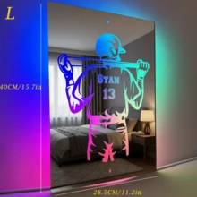 1 Piece Of Customizable LED Mirror Light, Baseball Jersey Design, Customizable Name And Number, Suitable For Bedroom Decoration, Perfect For Birthdays, Graduation Ceremonies, Parties, Christmas, Anniversary Gifts, USB Power Supply, With Remote Control - Multicolor - View 8