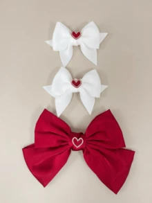 3 st. hårnålar med rosett, hjärtformade hårspännen med rosett, söta och utsökta accessoarer, söta hårnålar, håraccessoarer för barn, håraccessoarer för småbarn, kläder för fyra årstider, lämpliga för både hem och utflykter, barnpresenter, lämpliga för turistfotografering, högtidsfester - Multifärgad - Visa 9