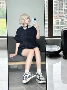 Fear Of God Essentials SS24 Drop2 Nylon Fleece Hoodie, Letter Print Hooded Fleece Pullover, American Heavyweight Sweatshirt, Jet Black. - Dark Blue-black - View 8