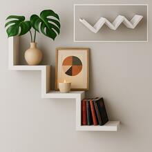 MDF Decorative Shelf | Style And Functionality For Your Home - 白色 - 查看 3