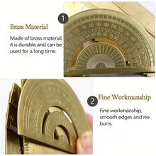 Bộ dụng cụ văn phòng phẩm bằng đồng thau - Thước đo góc bằng đồng thau bền chắc, thước kẹp bằng đồng thau, thước tam giác vuông, thước kẻ có vạch chia chính xác, thước đo góc, bộ dụng cụ đo đạc, dụng cụ đo trang sức, món quà thích hợp cho giáo viên và học sinh. - Thước đo góc - Xem 6