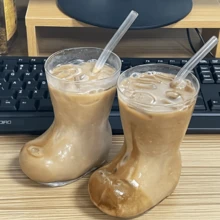 透明玻璃杯，创意靴子图案，个性化果汁/啤酒/咖啡/冷饮杯 - 彩色 - 查看 11
