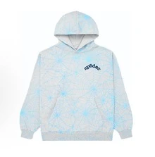 SP5DER Men Women Unisex Hoodies, Novelty Spider Print Graphic Hooded Pullover Sweatshirt With Pocket - Màu xanh nhạt - Xem 10