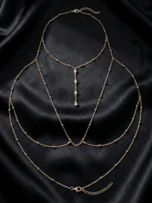 1pc Adjustable Necklace Collarbone Chain Body Chain Decorative Chain Accessories Necklace For Women, Unique & Sexy - Necklace - View 10