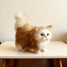 Realistic Cat Figurine, Cat Decor, Cat Model, Children's Comfort Toy, Desktop Ornament, Holiday Gift - Multicolor - View 16