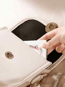 1pc Romantic Floral & Letter A-Z Series Compact Vanity Mirror, Foldable Lightweight Ultra-Thin Portable Hand Mirror, Silver Nano Electroplated Frame, Delicate Details, Suitable For All Occasions And People, Foldable Square Shape For Easy Carrying,For Daily Use, Travel, Party, Gift - Perfect For Women, Girls - Multicolor - View 7