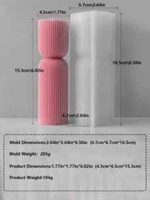 Geometric Wave Cylindrical Silicone Mold, Suitable For Aromatherapy Candles, Handmade Soap, And Gypsum Diffusers - Elliptical Craft Tool - White - View 19