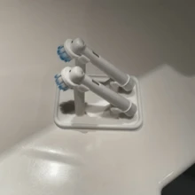 1/2個牙刷頭收納架，桌面收納器，電動牙刷架，塑膠浴室收納架，省空間，式牙刷架，防殘留防污保護墊 - 彩色 - 查看 6
