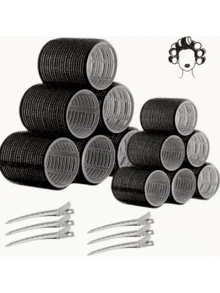 18pcs/Set Self-Grip Curling Rods Kit, Includes 12 Curling Rods And 6 Clips, Salon-Grade Curlers For DIY Hairstyles, No Heat Curling Wands - Multicolor - View 7