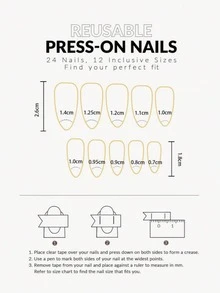 24pcs Sheer Gradient With Daisy Accent – Fresh Girlish Press-On Nails, Removable Style Perfect For Work & Dates - Multicolor - View 7