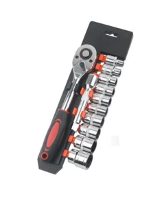 12pcs Socket Wrench Set - Steel, 1/4" Drive, Extended Handle, Non-Electric, Suitable For Automotive Repair And Industrial Use, Requires Self-Assembly, Ideal For DIY Enthusiasts And Professionals - Multicolor - View 5