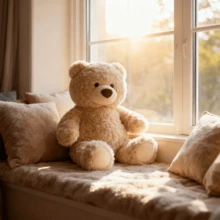 Miniso 26厘米/10.23英寸吉法德熊系列坐姿毛绒公仔动漫卡通填充娃娃靠垫沙发装饰生日节日礼物