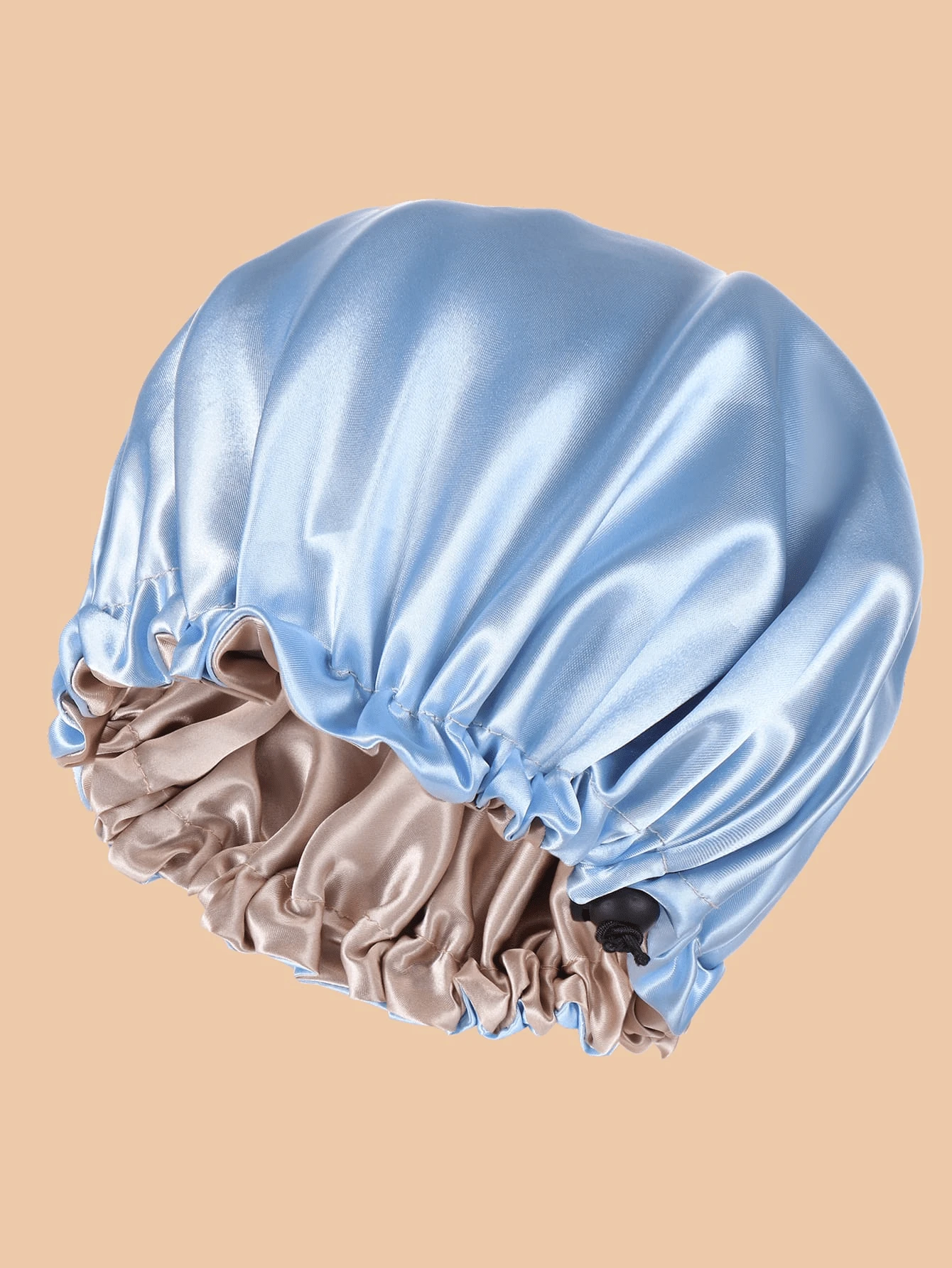 1顶女士弹力彩色针织帽，适合日常佩戴 - 淺藍+金 - 查看 1