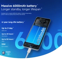 Xiaomi 小米 Redmi Note 15 全球版智能手机，6.77 英寸 FHD+ AMOLED 显示屏，108MP 清晰摄像头，联发科 Helio G100 处理器，6000mAh 大容量电池，支持 18W 反向充电 - 黑色 - 查看 4