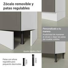 Gabinete Bajo Cocina Madesa Vik 80cm Con Encimera BG - Blanco y Gris - Ver 9