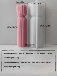 Geometric Wave Cylindrical Silicone Mold, Suitable For Aromatherapy Candles, Handmade Soap, And Gypsum Diffusers - Elliptical Craft Tool - White - View 21