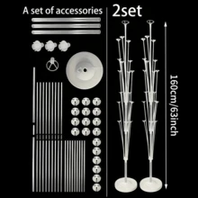    2 Set 63in Balloon Stand Set,Landing Bracket Display Stand,Base And String Lights, For Birthday Party Decoration And Wedding Decorations, Happy Birthday  Decorations For Party And Christmas  (2 Pack) - Nhiều màu - Xem 9