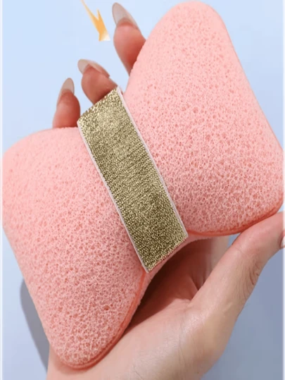 1pc Loofah/Soap Holder/Soap Bag/Elastic Soap Dish + Luffa Bath Sponge, Non-Slip Exfoliating Storage Organizer With Adjustable Hanging Cord, Suitable For Bathtub & Shower, Pink & Blue Design, Fits Standard Soap Bars, Wet Area Hygiene Storage Solution