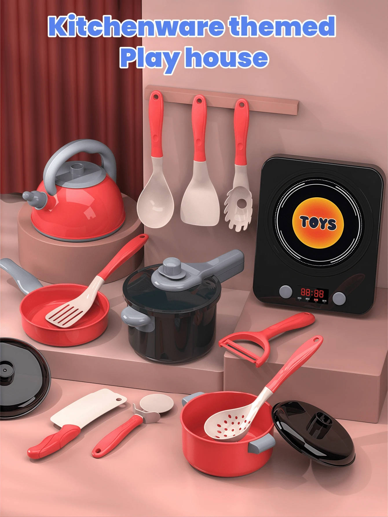 Multicolor Kids Realistic Kitchen Playset, With Cutting Fruits & Vegetables, Interactive Educational Gift - Multicolor - View 1