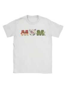 Printed MoanaS Letters PuaS Maui Mother's Day  T Shirt For Unisex  100 Cotton T-Shirts Short Sleeve Tops - trắng - Xem 1