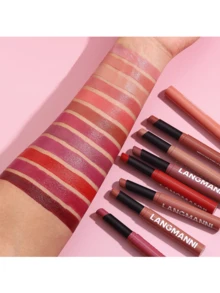 12Pcs Velvet Matte Lipstick Nude Matte Soft Dark Color Stick High Pigmented Long-Lasting Waterproof Lip Stick Lip Balm Beauty Cosmetics Gift For Girls And Women - Bộ 6 cái - Xem 5