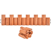 Butterslay 2PCS Garden Fences Wooden Landscape Border Edging Outdoor Short Fence Garden Log Rolls For Decorative Courtyard Patio Pathway, Brown - màu nâu - Xem 11