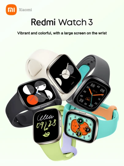  Xiaomi Redmi Watch 3 With 1.75-Inch AMOLED Always-On Display, Bluetooth Calling, 121 Sport Modes, 5ATM Water Resistance, Heart Rate/Blood Oxygen Monitoring, NFC Gym Function, 289mAh Battery Life Up To 12 Days, Suitable For Men And Women As A Smart Fitness Watch