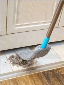 Mopa extensible, herramienta de limpieza de esquinas para la parte inferior de la cama, paño de mopa reemplazable, para colector de polvo estático, limpieza de la parte inferior de la cama, adecuado para productos de limpieza, limpieza del hogar, aplicable al baño, cocina, estudio, oficina y sala de estar. Se puede usar en interiores y exteriores, adecuado para familias con mascotas. Fácil de almacenar, no ocupa espacio, se puede lavar y reutilizar, con las funciones de una mopa y una escoba. - por defecto - Ver 10