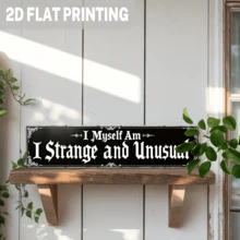 2D平面金属墙饰，1件装“我很古怪” - 复古哥特字体装饰，适用于家居、办公室、咖啡馆、酒吧 - 壁挂式标语牌 1件装（4x16英寸），2D平面 - 彩色 - 查看 7