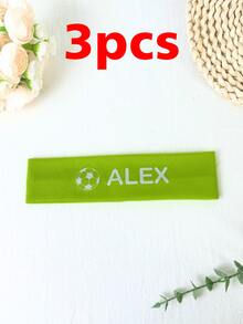 1/3/5件装,定制头带装饰,个性化发圈,定制球形图案+文字,可印制您的名字,适合团队和啦啦队装饰、生日派对礼物、闺蜜主题派对 - 彩色 - 查看 24