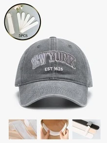 2pcs Vintage Embroidered Adjustable Hats, Unisex, Suitable For All Seasons, Ideal For Valentine's Day, Wedding, Christmas, Back To School, Father's Day, Outdoor Sports & Travel, Sun Protection, Versatile Gift, Available In Black, Pink, Purple, Yellow, Casual Headwear, Men's Caps - Black+Gray - View 14