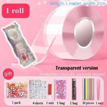 儿童纳米胶带泡泡套装，包含发光、粘土、可爱贴纸和配件工具纳米泡泡胶带套装，适合儿童、青少年和女孩纳米胶带工艺品（配件包颜色随机） - 彩色 - 查看 7