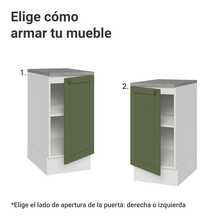 Gabinete Bajo Cocina Madesa Vik 40cm Con Encimera BV - Blanco y Verde - Ver 4