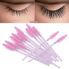 Disposable Eyelash Brushes,50pcs/100pcs/500pcs Eye Brow Spoolie Castor Oil Brush Mascara Wands Cosmetic Makeup Tools(Crystal) - Multicolor - View 6