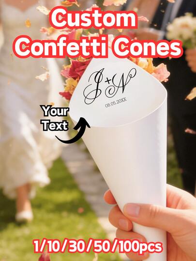 1/10/30/50/100 Stück personalisierte Hochzeitsblumenkegel, weiße konische Papiertüten, individuell bedruckbar, geeignet für Hochzeiten, Partys, Heiratsanträge, Jahrestage, Valentinstag, Partydekoration, Heimdekoration, Geburtstagsgeschenke, Hochzeitsgeschenke, personalisierte Geschenke, Hochzeitsdekoration