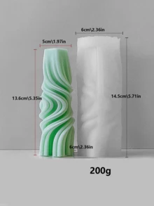 Geometric Wave Cylindrical Silicone Mold, Suitable For Aromatherapy Candles, Handmade Soap, And Gypsum Diffusers - Elliptical Craft Tool - White - View 6