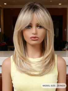 20-Inch Short Gradient Gold Curly Bob Wig, Cute Layered Bob Wig For Women, Mixed Gold Synthetic Natural Soft Curl Wig. - Multicolor - View 5