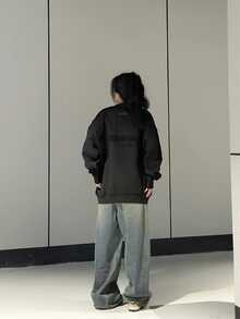 Fear of God Essentials Dark Oatmeal SS22 植絨Logo字母圓領加絨美式套頭衛衣 男女同款 黑色 - 黑色 - 查看 8