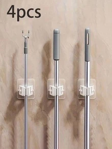 Giá treo chổi lau nhà 1/4/8 chiếc có móc, giá treo chổi gắn tường, giá đựng chổi bằng nhựa, thích hợp cho phòng ngủ, sân vườn, phòng tắm, nhà cửa, ký túc xá, tiết kiệm không gian, trang trí nhà cửa và phòng tắm, mùa thu, trang trí nhà cửa cho năm học mới. - Nhiều màu - Xem 10