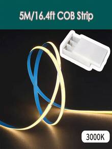 5V Battery-Powered COB LED Strip (3AA) - 320LEDs High-Density Flexible Tape Light For Cabinet Backlighting,Plug-Free Switch Control | Space Theme Neon - Warm White - View 11