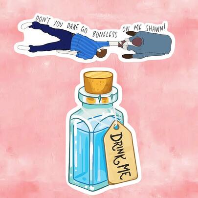 Drink Me Potion - Waterproof Sticker, Psychology Sticker, Psychology Drama Sticker, Sean And Gus Don't Try To Mess With Me Sean Sticker, Hand-Drawn Sticker, Graffiti Art Sticker