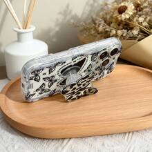 1pc Fashionable English Text & Butterfly Pattern Transparent Wavy Cream Phone Case, Suitable Compatible With Iphone 17 17 Pro 17 Pro Max 17 Air 16 15 14 13 12 11 / S25 24 23 22 Ultra A52 A53 A54 A55 A56 07 A17 / OPPO / REDMI Phone Models, Anti-Fingerprint, Shock-Proof, Drop-Proof Phone Case - Clear - View 4