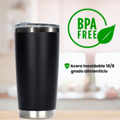 Vaso Térmico de Acero Inoxidable de cafe y Whisky y Cerveza, Termo de Doble Pared para Café de 20 onzas para Mantener el Calor y Frío, Vaso al Vacío con Tapa Hermética