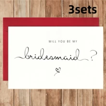 1pc "Will You Be My Bridesmaid?" Card, Bridesmaid Wedding Card, Elegant Card To Give To Best Friend - Multicolor - View 13