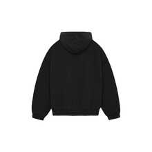 Fear Of God Essentials SS24 Drop2 Nylon Fleece Hoodie, Letter Print Hooded Fleece Pullover, American Heavyweight Sweatshirt, Jet Black. - Dark Blue-black - View 2