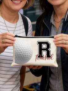 Personalized Embroidered Thin Cotton Cosmetic Bag, Bridesmaid Gift, Bridal Party Gift, Women's Gift, Customized Toiletry Bag, Makeup Bag, Personalized Makeup Bag With Name, Customized Makeup Bag Storage Pouch, Letter Embroidered Makeup Bag, Bridesmaid Gift Box, Multi-Functional, Decorative, Monogram - Multicolor - View 10