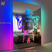 1 Piece Of Customizable LED Mirror Light, Baseball Jersey Design, Customizable Name And Number, Suitable For Bedroom Decoration, Perfect For Birthdays, Graduation Ceremonies, Parties, Christmas, Anniversary Gifts, USB Power Supply, With Remote Control - Multicolor - View 9