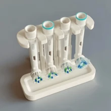 1pc Electric Toothbrush Head Storage Rack, Multi-Slot Toothbrush Head Organizer, Replacement Toothbrush Head Holder With Ventilation Holes And Drip Tray, Universal Electric Toothbrush Head Storage Rack For Home Use, Durable Plastic Toothbrush Head Holder, Space-Saving Bathroom Countertop Organizer, Multi-Tier Toothbrush Head Rack, Holds Multiple Toothbrush Heads - Multicolor - View 7