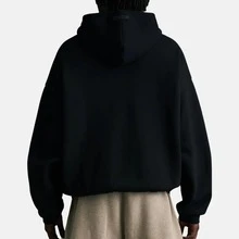 Fear Of God Essentials FW23 Cloud Series Hoodie, Solid Color, Fitted Long Sleeve, American Style Pullover Sweatshirt, Men's, Dark Blue/Black - Dark Blue-black - View 5