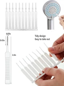 10 Pcs (1 Pack ) Of Mobile Phone Charging Port Cleaning Kits, Computer Keyboard Cleaning Tools, Shower Head Cleaning Brushes, Pipe Unclogging Tools, Anti-Clogging Gap Cleaning Brushes, Household Shower Unclogging Devices, Plastic Mini Brushes - White - View 12